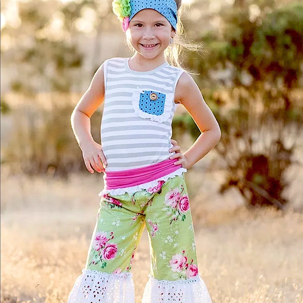 2 piece floral spring/summer set for girls